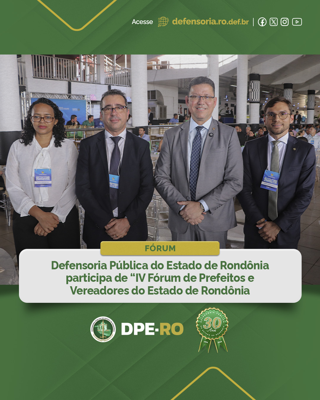 Defensoria Pública do Estado de Rondônia participa de “IV Fórum de Prefeitos e Vereadores do Estado de Rondônia”