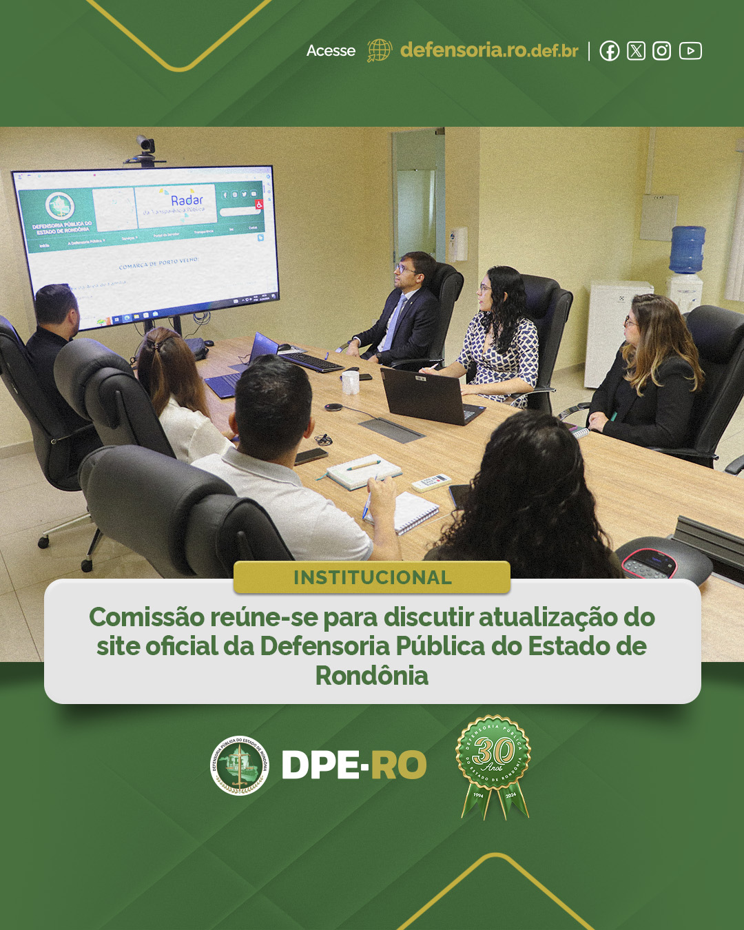 Comissão reúne-se para discutir atualização do site oficial da Defensoria Pública do Estado de Rondônia