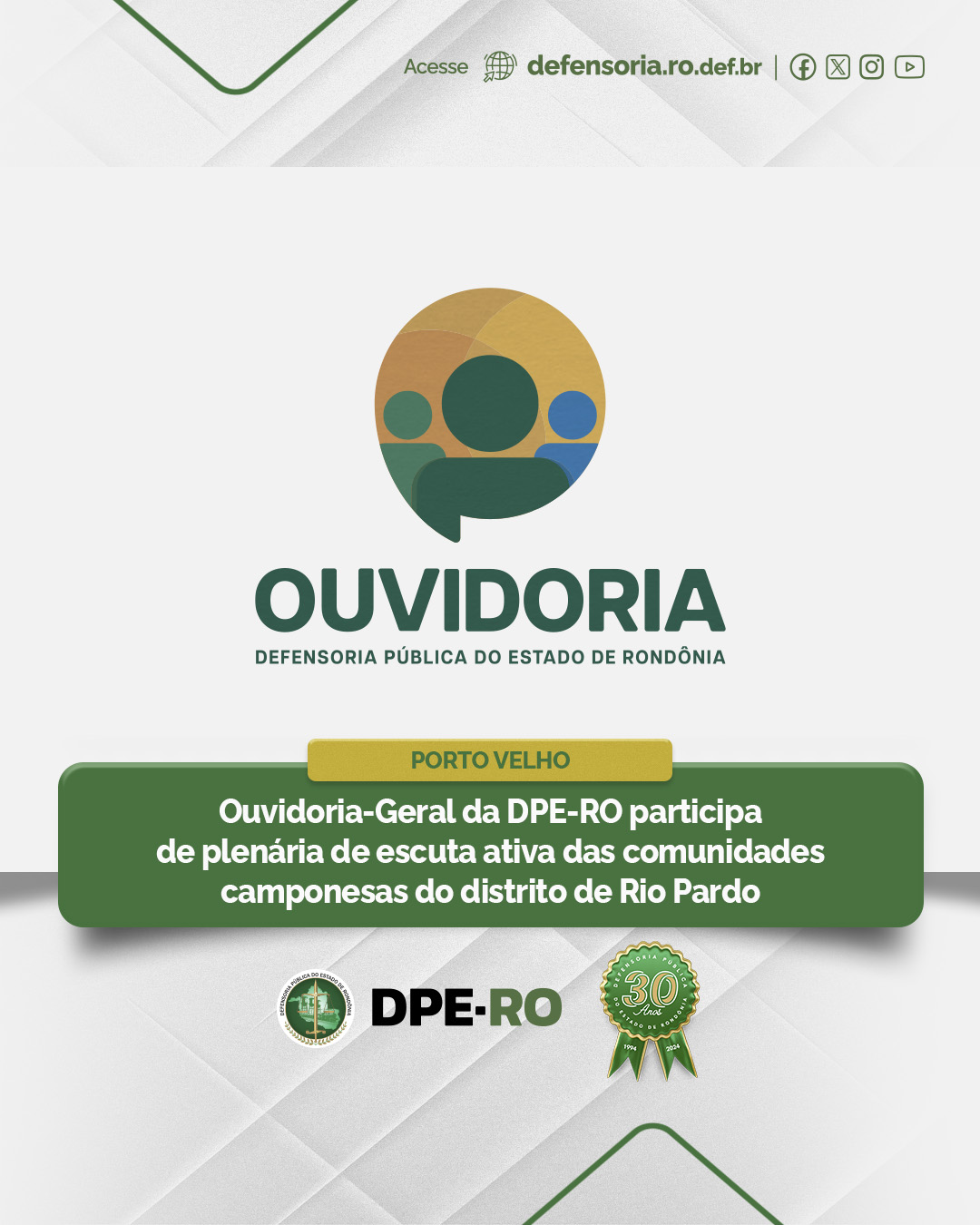 Porto Velho: Ouvidoria-Geral da DPE-RO participa de plenária de escuta ativa das comunidades camponesas do distrito de Rio Pardo