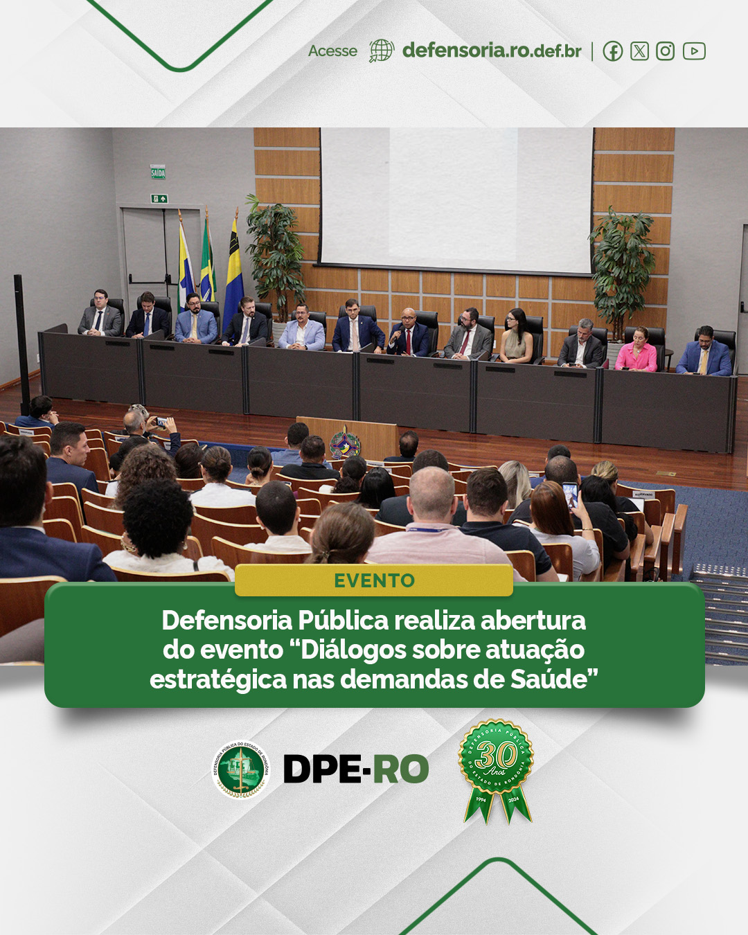 Defensoria Pública realiza abertura do evento “Diálogos sobre atuação estratégica nas demandas de Saúde”